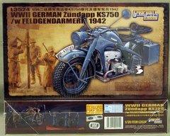 1/35 Zundapp KS 750 германский мотоцикл + 3 фигурки Feldgendarmerie 1942 год (Great Wall Hobby L3524) сборная модель
