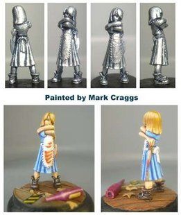 HassleFree Miniatures - Problem child Alice with very sharp kitchen knife - HF-HFH013