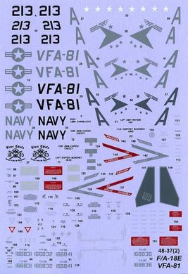 1/48 Декаль для самолета F/A-18E Super Hornet "VFA-81 Sunliners" (Authentic Decals 4837)