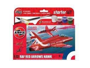 1/72 Літак Hawk RAF Red Arrows, серія Starter Set із фарбою, клеєм та пензликом (Airfix A55002), збірна модель