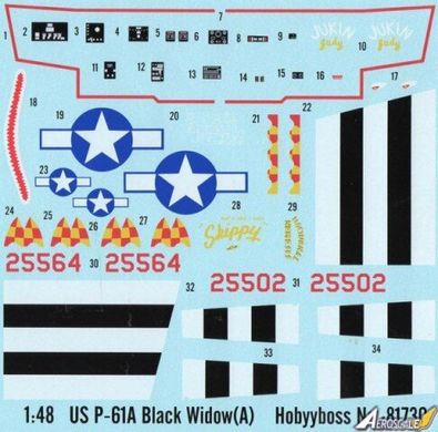 1/48 Northrop P-61A Black Widow американский истребитель (HobbyBoss 81730) сборная модель