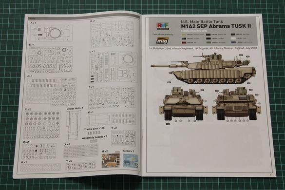 1/35 M1A2 SEP Abrams TUSK I / TUSK II / M1A1 TUSK американський ОБТ, "3-в-1" (Rye Field Model RM5004), збірна модель