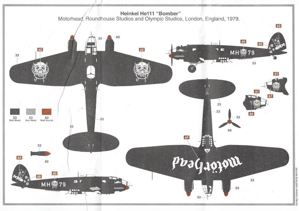 Airfix A07007b Heinkel He 111h 6 Motörhead “bomber” Special 172 Збірна масштабна модель літака