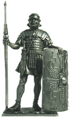 54 мм Римський легіонер, друга половина 1 ст. н. е. (EK Castings А-175), колекційна олов'яна мініатюра