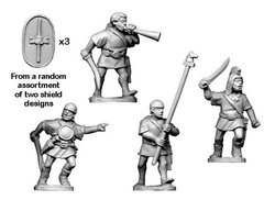 Древние (Ancients) - Spanish Scutari Command - Charging (4) - Crusader Miniatures NS-CM-ANS006