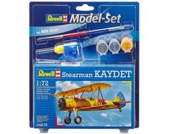 1/72 Учебный самолет Stearman Kaydet, серия Model Set с красками и клеем (Revell 64676), сборная модель