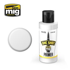 Белая грунтовка One Shot Primer, акрил-полиуретановая, 60 мл (Ammo by Mig Jimenez A.MIG-2022)