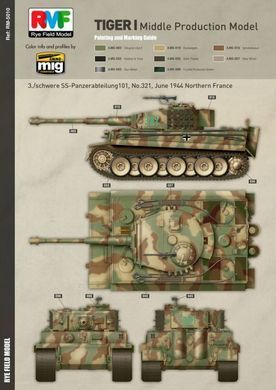 1/35 Танк Pz.Kpfw.VI Ausf.E Tiger I Middle Production, модель с полным интерьером (Rye Field Model RM5010), сборная модель