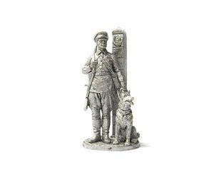 54 мм Младший сержант Пограничных войск НКВД с собакой, СССР 1941 год (EK Castings WWII-23), коллекционная оловянная миниатюра
