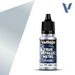 Sterling Silver - Airbrush, серія металіків True Metallic Metal для аерографа, 18 мл (Vallejo 77161)