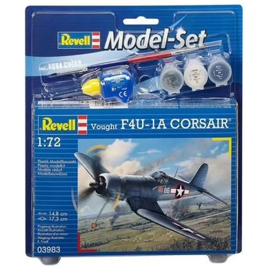 1/72 Истребитель F4U-1A Corsair, серия Model Set с клеем и красками (Revell 63983), сборная модель