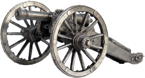 54 мм 6-фунтовая пушка пешей и конной артиллерии. Россия, 1-я четв. 19 века, оловянная миниатюра (EK Castings AR08)
