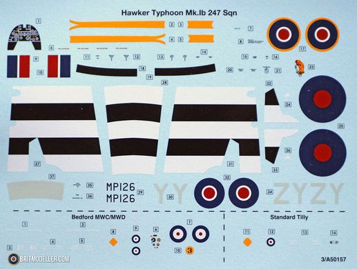 1/72 Диорама "D-Day Air Assault Set" с самолетом Typhoon Mk.Ib, аэродромной техникой и персоналом, подставкой, красками и клеем (Airfix A50157A), сборная пластиковая