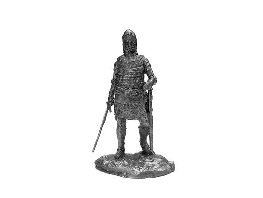 54мм Англійський лицар, 14 століття, колекційна олов'яна мініатюра