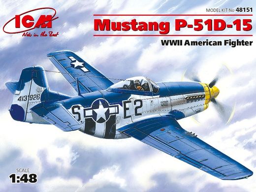 1/48 North American P-51D-15 Mustang американский истребитель (ICM 48151), сборная модель