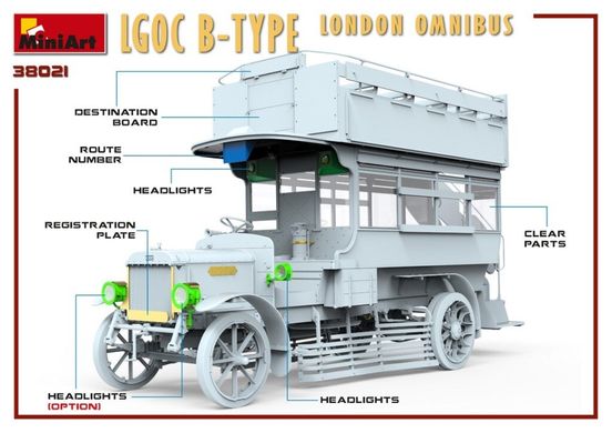 1/35 Автобус LGOC B-Type London Omnibus (Miniart 38021) збірна модель