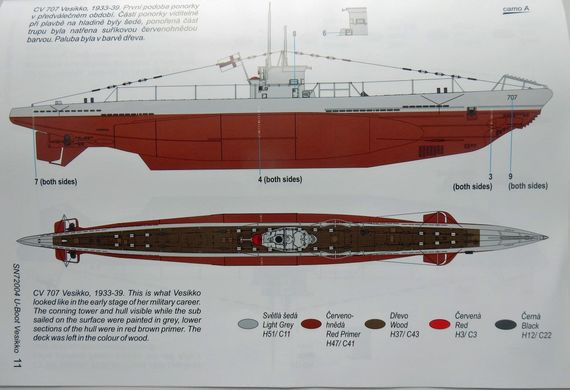 1/72 CV 707 Vesikko (прототип U-Boot type II) фінський підводний човен (Special Navy SN-72004), збірна модель