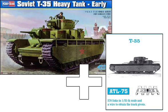 1/35 Танк Т-35 + металлические траки Friulmodel (Hobby Boss 83841), сборная модель
