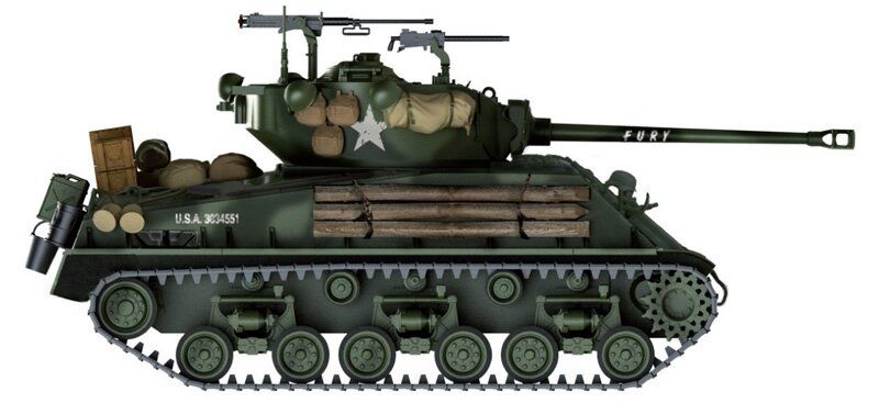 1/35 M4A3E8 Sherman "FURY" саме той з фільму (Italeri 6529) збірна модель