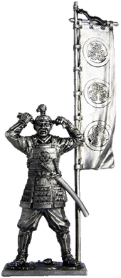 54 мм Асігару з прапором, 1600 рік (EK Castings M-226), колекційна олов'яна мініатюра