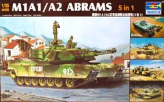 1/35 M1A2 Abrams американский танк, можно собрать любую из 5 версий (Trumpeter 01535), сборная модель