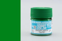 Ярко-зеленая, акриловая краска Hobby Color, 10 мл (Gunze Sangyo Mr. Hobby H26 Bright Green)