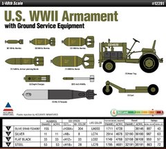 Academy 12291 US WWII Armament with Ground Service Equipment 1/48 Американское подвесное вооружение (бомбы, ракеты, торпеда) + тягач + трейлер