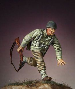 50 мм Американские солдаты наступают №2, Европа, 1944-45 года 1:35