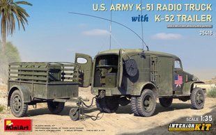 1/35 Автомобиль связи K-51 (Chevrolet G506) с прицепом&nbsp;K-52 и генератором&nbsp;PE-95, серия Interior Kit с интерьером (MiniArt 35418), сборная модель