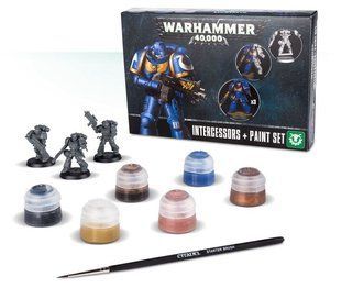 Primaris Intercessors + Paint Set (Games Workshop 99170101004) Космический Десант + набор красок