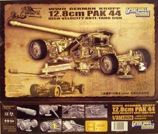 WWII German Krupp 12.8cm Pak44 Anti-Tank Gun 1:35