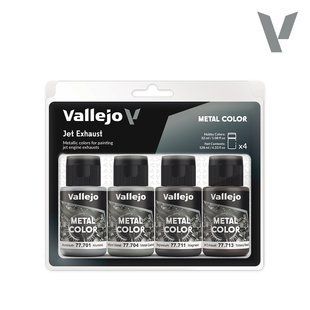 Набір супер металіків Metal Color "Jet Exhaust", 4 фарби по 32 мл (Vallejo 77602 Paint Set)