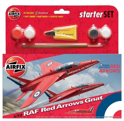 1/72 RAF Red Arrows Folland Gnat + клей + фарба + пензлик (Airfix 55105) збірна модель