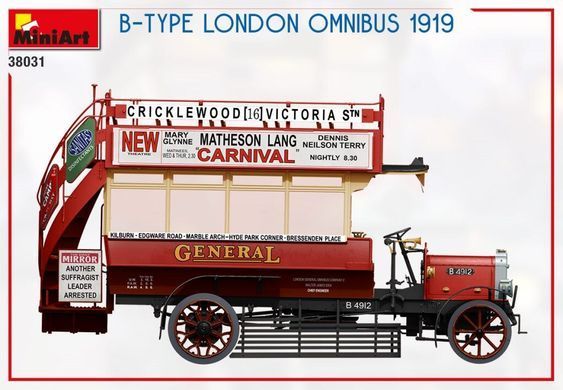 1/35 Автобус B-Type London Omnibus 1919 (Miniart 38031), сборная модель