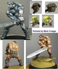 HassleFree Miniatures - Wolf, Male barbarian with a choice of three heads - HF-HFH018