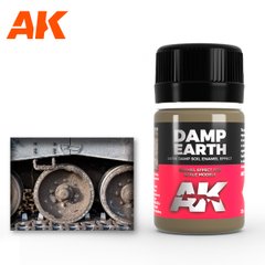 Влажная земля, жидкость для имитации эффекта грязи, эмаль, 35 мл (AK Interactive AK078 Damp Earth Effect)
