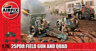 1/76 Противотанковая пушка 25pdr + колесный тягач Quad (Airfix 01305) ДВЕ сборные модели