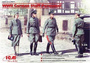 1/35 Німецький штабний персонал Другої світової, 4 фігури (ICM 35611), збірні пластикові