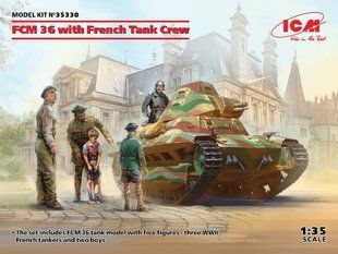 1/35 Французький танк FCM 36 з танковим екіпажем (ICM 35338), збірна модель