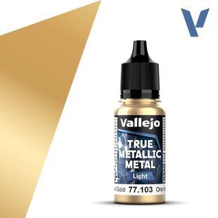 Imperial Gold - Light, серія металіків True Metallic Metal, 18 мл (Vallejo 77103)