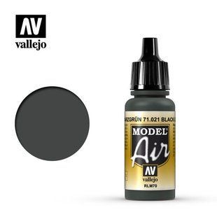 Зеленый темный FS34052 RAL6015 RLM70, 17 мл (Vallejo Model Air 71021 Black Green) акриловая краска под аэрограф