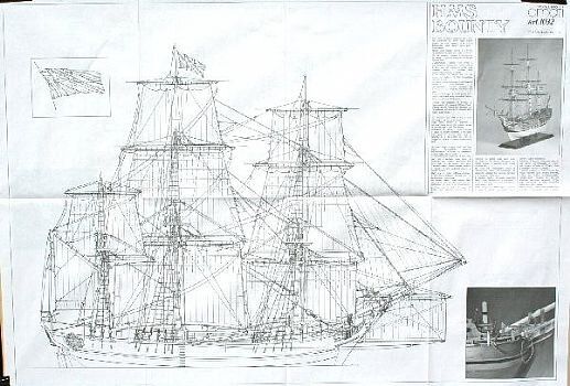 Креслення корабля "Баунті" (HMS Bounty) 1/60, Amati Modellismo 1032
