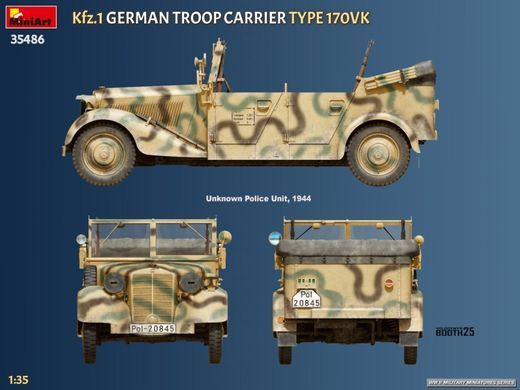 1/35 Автомобіль Kfz.1 Type 170VK Troop Carrier (Miniart 35486), збірна модель