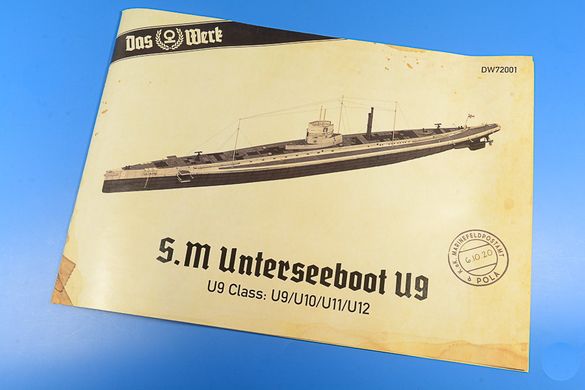1/72 U-Boat SM U9 німецький підводний човен Першої світової (Das Werk 72001), збірна модель