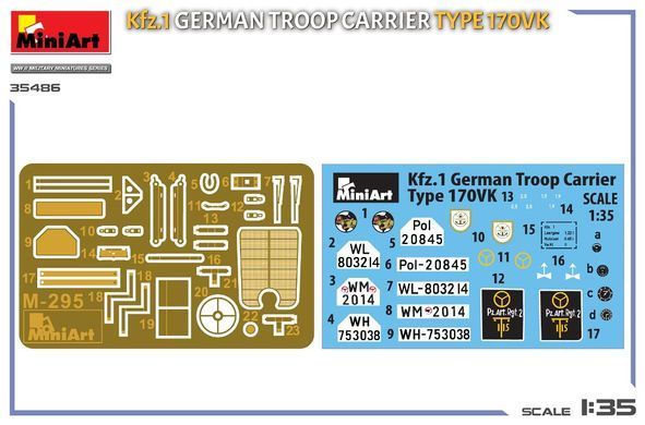 1/35 Автомобіль Kfz.1 Type 170VK Troop Carrier (Miniart 35486), збірна модель