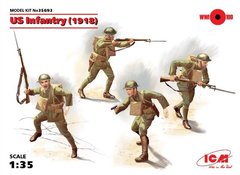 1/35 Американська піхота 1918 року, 4 фігури (ICM 35693), збірні пластикові