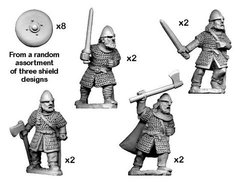 Темные века (Dark Ages) - Hirdmen with Swords/ Axes (8) - Crusader Miniatures NS-CM-DAV006