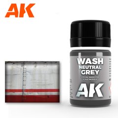 Смывка нейтрально-серая, 35 мл, эмаль (AK Interactive AK677 Neutral Grey Wash)