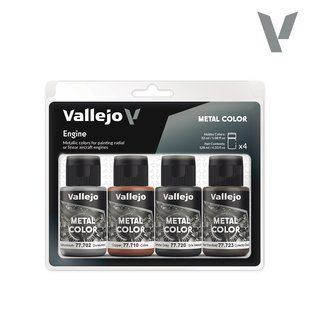 Набір супер металіків Metal Color "Engine", 4 фарби по 32 мл (Vallejo 77604 Paint Set)