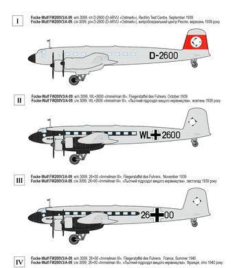 1/144 Літак Focke-Wulf FW-200V3/A-09 Condor "Immelmann III" (Roden 343), збірна модель